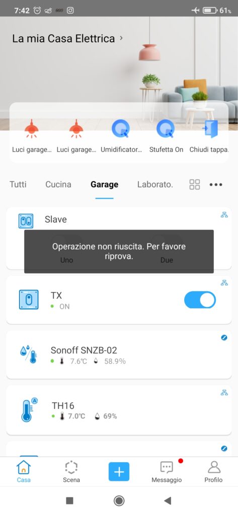 Sonoff rete non disponibile