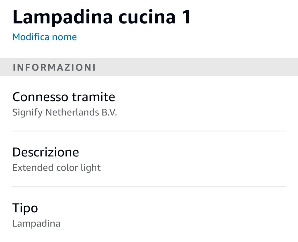 Lampdina Philips Hue connessa tramite Bridge