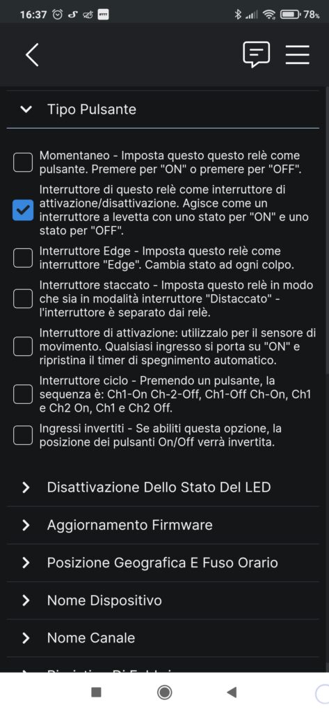 Shelly 2.5 Tipo Pulsante