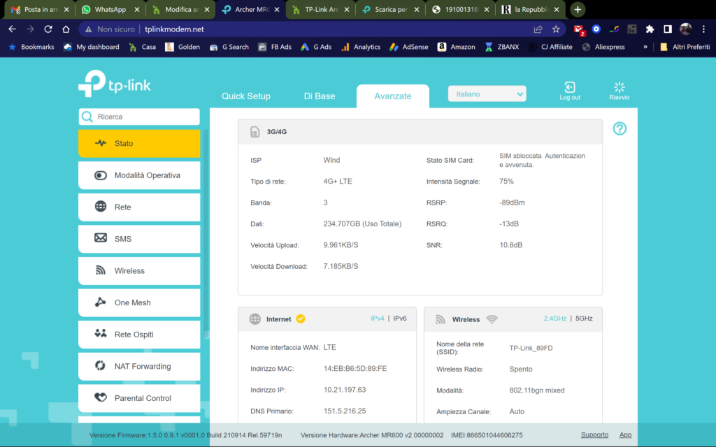 Router 4G+TP-Link Archer MR600 v2